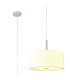 Baymont Polished Chrome 5 Light E27 Single Pendant With 40cm x 18cm Faux Silk Shade Ivory Pearl/White Laminate-1