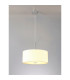 Baymont Polished Chrome 5 Light E27 Single Pendant With 40cm x 18cm Faux Silk Shade Ivory Pearl/White Laminate-2