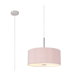 Baymont Polished Chrome 5 Light E27 Single Pendant With 40cm x 18cm Dual Faux Silk Shade Taupe/Halo Gold-1