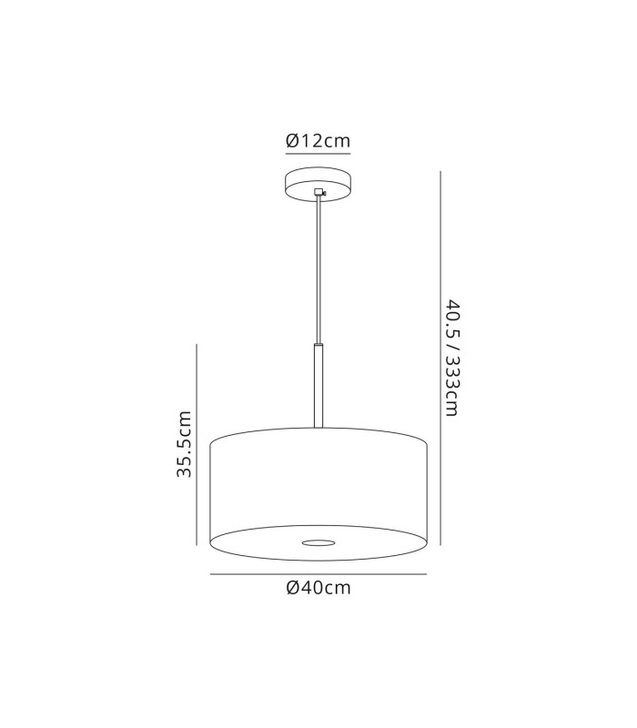 Baymont Polished Chrome 5 Light E27 Single Pendant With 40cm x 18cm Faux Silk Shade Ivory Pearl/White Laminate-3