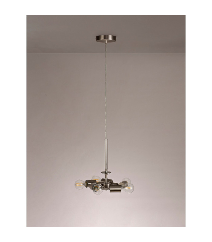 Baymont 28cm Satin Nickel 5 Light E27 Universal Single Pendant Suitable For A Vast Selection Of Shades-11