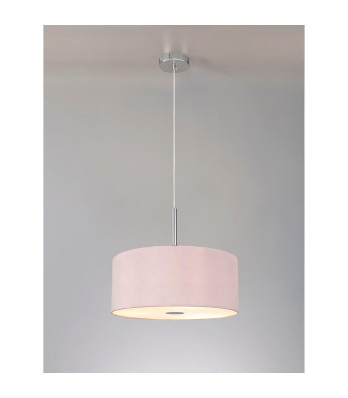 Baymont Polished Chrome 5 Light E27 Single Pendant With 40cm x 18cm Dual Faux Silk Shade Taupe/Halo Gold-2
