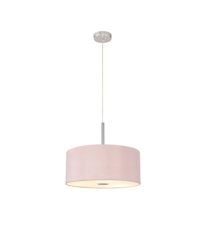 Baymont Polished Chrome 5 Light E27 Single Pendant With 40cm x 18cm Dual Faux Silk Shade Taupe/Halo Gold-4