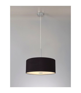 Baymont Polished Chrome 5 Light E27 Single Pendant With 40cm x 18cm Dual Faux Silk Shade Black/Green Olive-2
