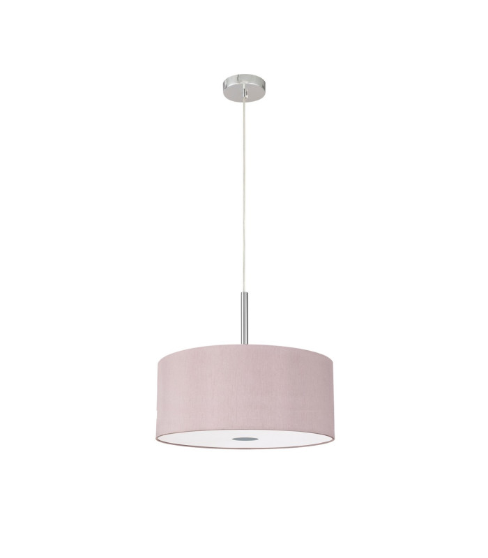 Baymont Polished Chrome 5 Light E27 Single Pendant With 40cm x 18cm Dual Faux Silk Shade Taupe/Halo Gold-5