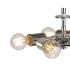 Baymont Polished Chrome 5 Light E27 Single Pendant With 40cm x 18cm Faux Silk Shade Ivory Pearl/White Laminate-8