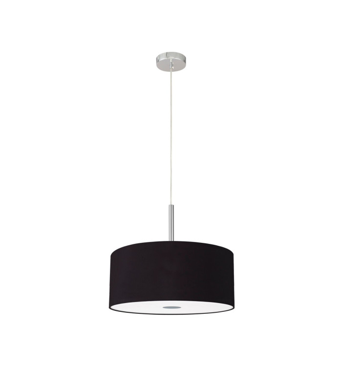 Baymont Polished Chrome 5 Light E27 Single Pendant With 40cm x 18cm Dual Faux Silk Shade Black/Green Olive-5