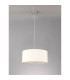 Baymont Polished Chrome 5 Light E27 Single Pendant With 40cm x 18cm Faux Silk Shade Ivory Pearl/White Laminate-14
