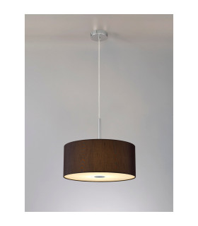 Baymont Polished Chrome 5 Light E27 Single Pendant With 40cm x 18cm Faux Silk Shade Black/White Laminate-2