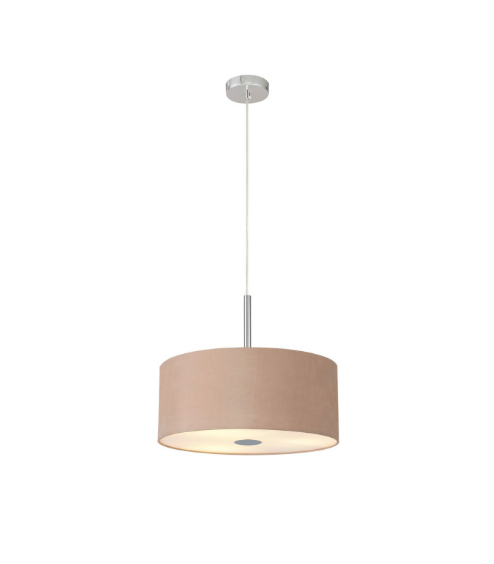 Baymont Polished Chrome 5 Light E27 Single Pendant With 40cm x 18cm Dual Faux Silk Shade Antique Gold/Ruby-4