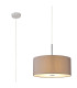 Baymont Polished Chrome 5 Light E27 Single Pendant With 40cm x 18cm Faux Silk Shade Grey/White Laminate-1