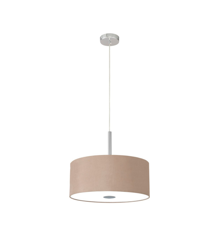 Baymont Polished Chrome 5 Light E27 Single Pendant With 40cm x 18cm Dual Faux Silk Shade Antique Gold/Ruby-5