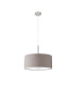 Baymont Polished Chrome 5 Light E27 Single Pendant With 40cm x 18cm Faux Silk Shade Grey/White Laminate-5