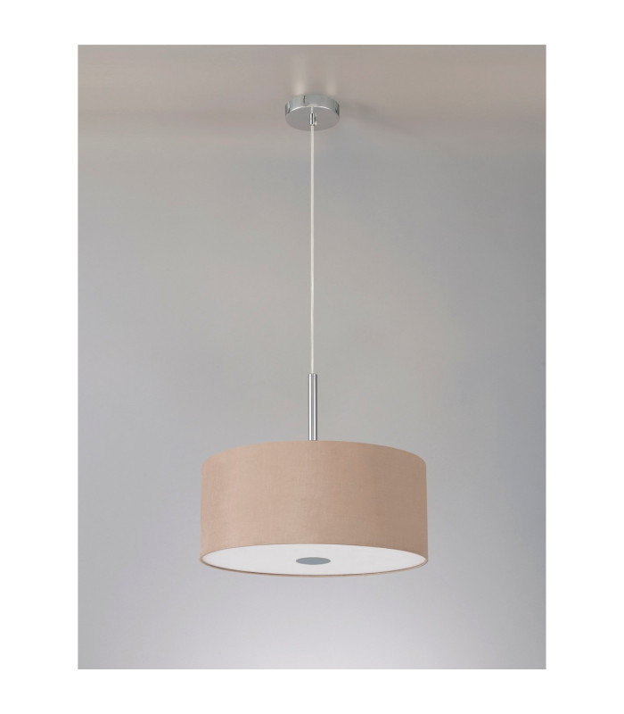 Baymont Polished Chrome 5 Light E27 Single Pendant With 40cm x 18cm Dual Faux Silk Shade Antique Gold/Ruby-14