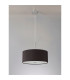 Baymont Polished Chrome 5 Light E27 Single Pendant With 40cm x 18cm Faux Silk Shade Black/White Laminate-14