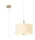 Baymont Antique Brass 5 Light E27 Single Pendant With 40cm Faux Silk Shade Ivory Pearl/White Laminate-1
