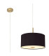 Baymont Antique Brass 5 Light E27 Single Pendant With 40cm x 18cm Dual Faux Silk Shade Black/Green Olive-1