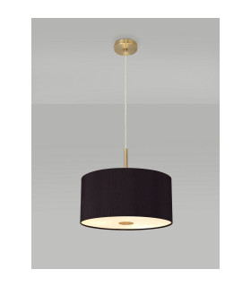 Baymont Antique Brass 5 Light E27 Single Pendant With 40cm x 18cm Dual Faux Silk Shade Black/Green Olive-2