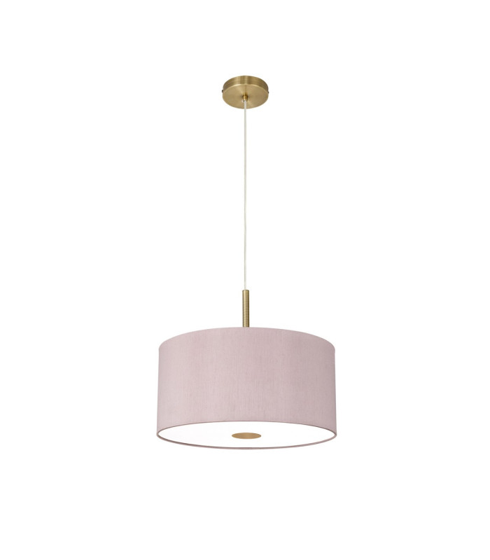 Baymont Antique Brass 5 Light E27 Single Pendant With 40cm x 18cm Dual Faux Silk Shade Taupe/Halo Gold-5