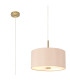 Baymont Antique Brass 5 Light E27 Single Pendant With 40cm x 18cm Dual Faux Silk Shade Antique Gold/Ruby-1