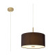 Baymont Antique Brass 5 Light E27 Single Pendant With 40cm x 18cm Faux Silk Shade Black/White Laminate-1