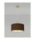 Baymont Antique Brass 5 Light E27 Single Pendant With 40cm x 18cm Faux Silk Shade Black/White Laminate-2