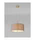 Baymont Antique Brass 5 Light E27 Single Pendant With 40cm x 18cm Faux Silk Shade Grey/White Laminate-2