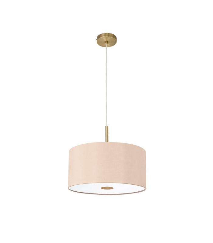 Baymont Antique Brass 5 Light E27 Single Pendant With 40cm x 18cm Dual Faux Silk Shade Antique Gold/Ruby-5