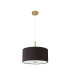Baymont Antique Brass 5 Light E27 Single Pendant With 40cm x 18cm Faux Silk Shade Black/White Laminate-5