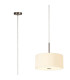 Baymont Satin Nickel 5 Light E27 Single Pendant With 40cm x 18cm Faux Silk Shade Ivory Pearl/White Laminate-1