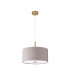 Baymont Antique Brass 5 Light E27 Single Pendant With 40cm x 18cm Faux Silk Shade Grey/White Laminate-5