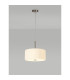 Baymont Satin Nickel 5 Light E27 Single Pendant With 40cm x 18cm Faux Silk Shade Ivory Pearl/White Laminate-2