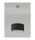 Baymont Antique Brass 5 Light E27 Single Pendant With 40cm x 18cm Faux Silk Shade Black/White Laminate-14
