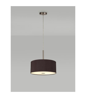 Baymont Satin Nickel 5 Light E27 Single Pendant With 40cm x 18cm Dual Faux Silk Shade Black/Green Olive-2