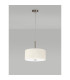 Baymont Satin Nickel 5 Light E27 Single Pendant With 40cm x 18cm Faux Silk Shade Ivory Pearl/White Laminate-14
