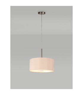 Baymont Satin Nickel 5 Light E27 Single Pendant With 40cm Dual Faux Silk Shade Antique Gold/Ruby-2