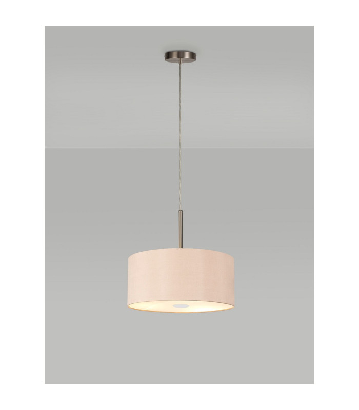 Baymont Satin Nickel 5 Light E27 Single Pendant With 40cm Dual Faux Silk Shade Antique Gold/Ruby-2
