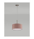 Baymont Satin Nickel 5 Light E27 Single Pendant With 40cm x 18cm Dual Faux Silk Shade Taupe/Halo Gold-14