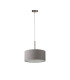 Baymont Satin Nickel 5 Light E27 Single Pendant With 40cm x 18cm Faux Silk Shade Grey/White Laminate-5