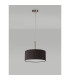 Baymont Satin Nickel 5 Light E27 Single Pendant With 40cm x 18cm Faux Silk Shade Black/White Laminate-14