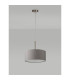 Baymont Satin Nickel 5 Light E27 Single Pendant With 40cm x 18cm Faux Silk Shade Grey/White Laminate-14