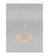 Baymont Polished Chrome 5 Light E27 Single Pendant With 45cm x 15cm Dual Faux Silk Shade Nude Beige/Moonlight-2