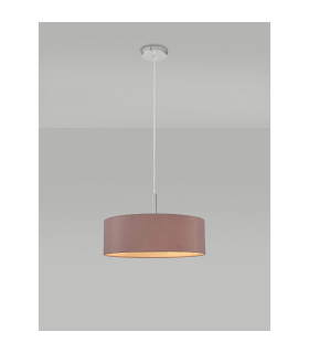 Baymont Polished Chrome 5 Light E27 Single Pendant With 45cm x 15cm Dual Faux Silk Shade Taupe/Halo Gold-2