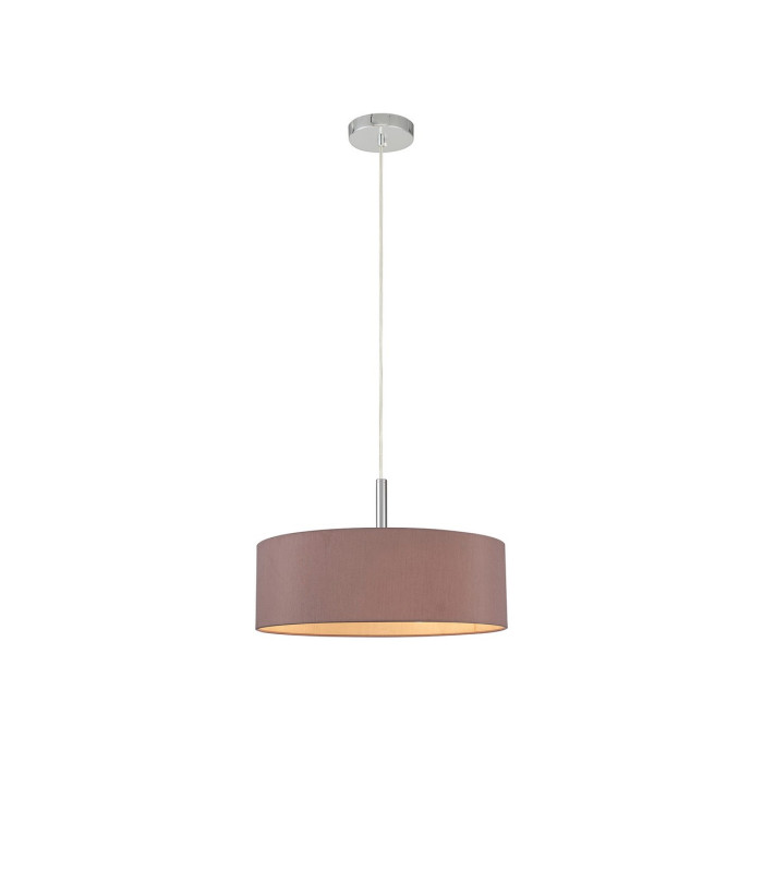 Baymont Polished Chrome 5 Light E27 Single Pendant With 45cm x 15cm Dual Faux Silk Shade Taupe/Halo Gold-4