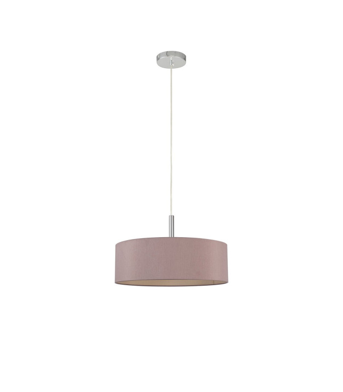 Baymont Polished Chrome 5 Light E27 Single Pendant With 45cm x 15cm Dual Faux Silk Shade Taupe/Halo Gold-5