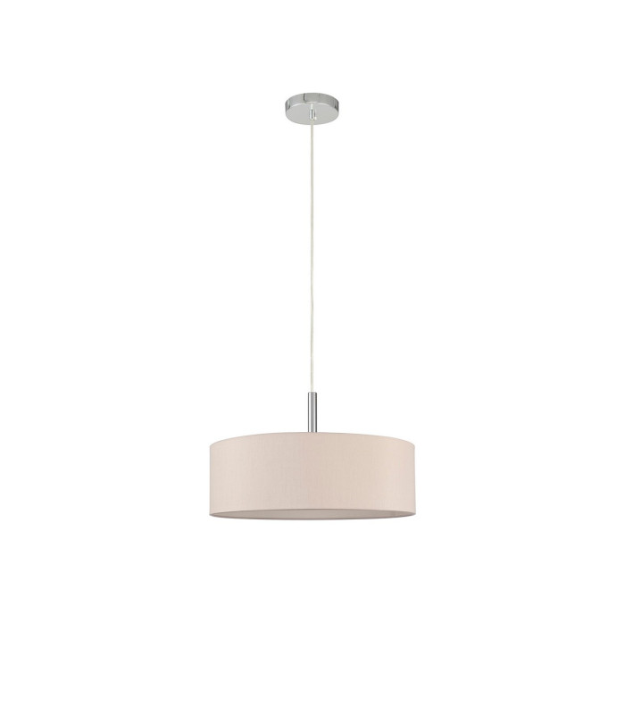Baymont Polished Chrome 5 Light E27 Single Pendant With 45cm x 15cm Dual Faux Silk Shade Nude Beige/Moonlight-5
