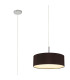 Baymont Polished Chrome 5 Light E27 Single Pendant With 45cm x 15cm Faux Silk Shade Black-1