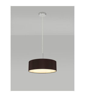 Baymont Polished Chrome 5 Light E27 Single Pendant With 45cm x 15cm Faux Silk Shade Black-2