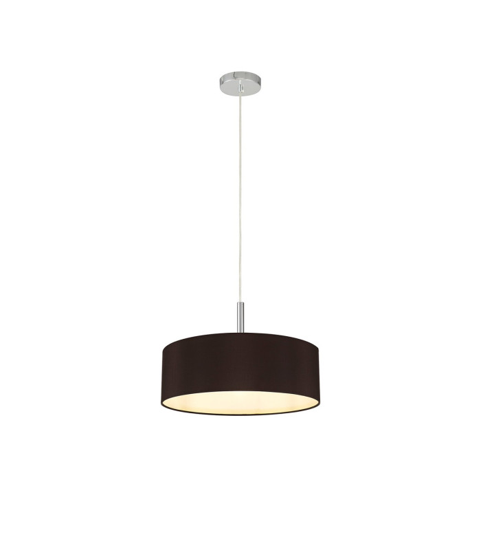 Baymont Polished Chrome 5 Light E27 Single Pendant With 45cm x 15cm Faux Silk Shade Black-4