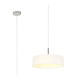 Baymont Polished Chrome 5 Light E27 Single Pendant With 45cm x 15cm Faux Silk Shade White-1
